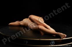 Nude Woman White Laying poses - ALL Slim Laying poses - on back long blond Standard Photoshoot Pinup